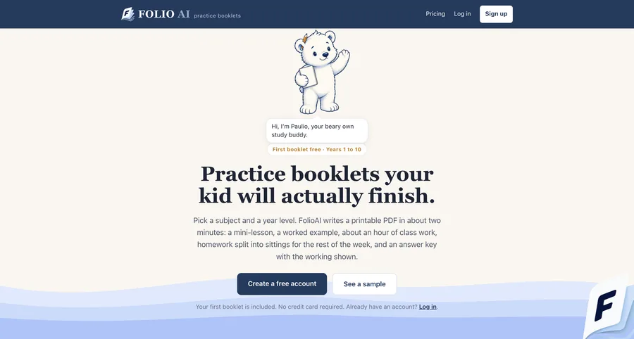 The FolioAI website