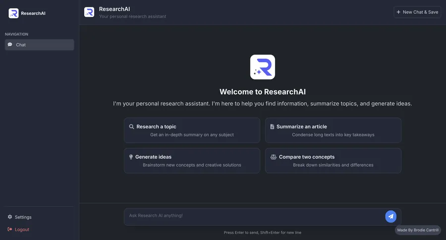 The ResearchAI website