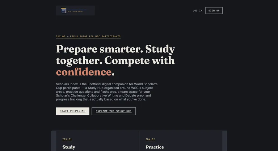 The Scholars Index website